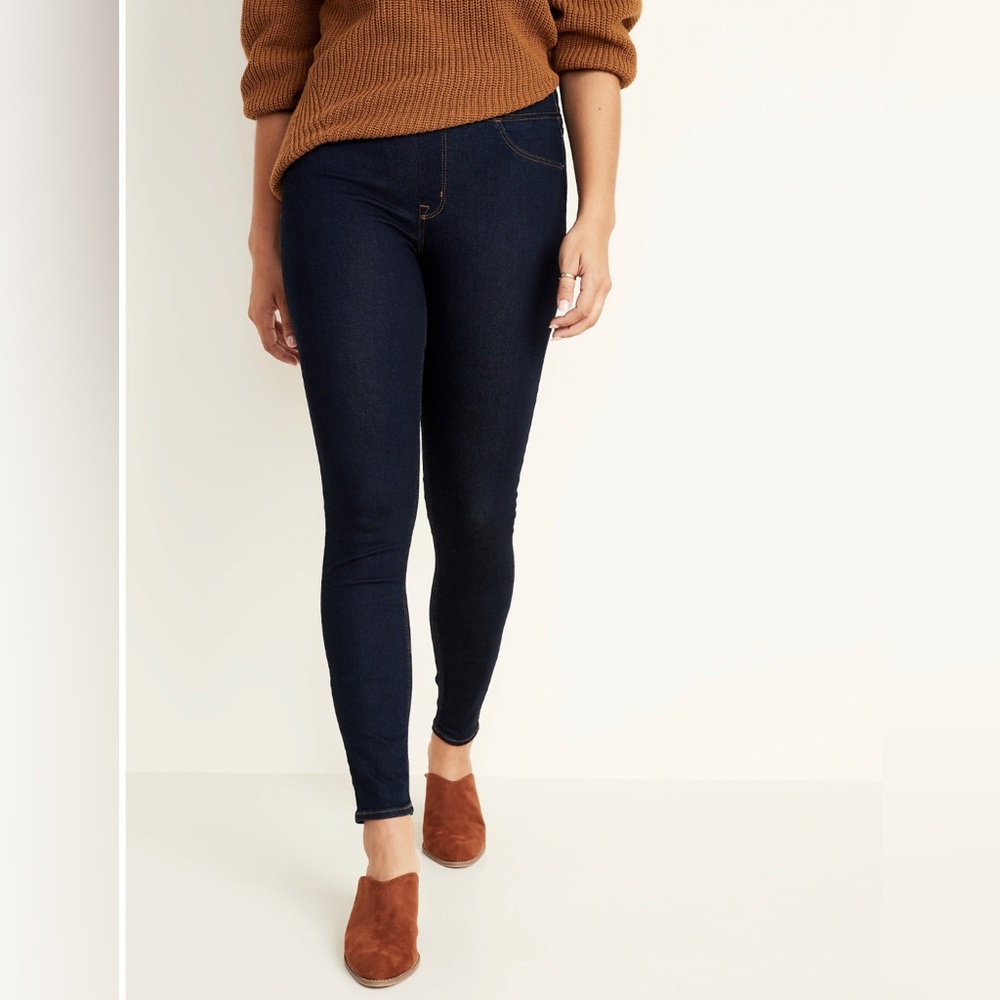 NWT Old Navy Mid-Rise Dark-Wash Rockstar Super Skinny Jeggings
